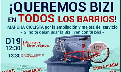 Marcha ciclista por la ampliación del servicio Bizi