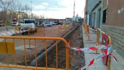 obras aparcamiento calle Zafiro