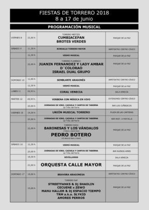 Fiestas de Torrero 2018 Actuaciones Musicales
