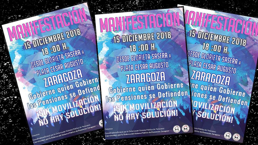 15 de diciembre: Nueva manifestación para defender las pensiones