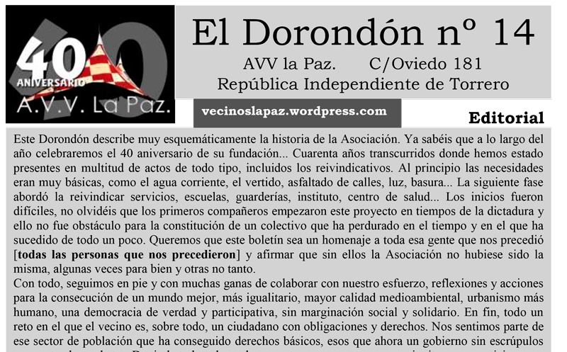 La Historia de la AVV La Paz