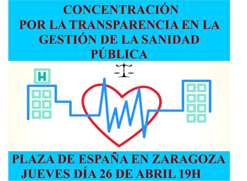 Concentración por la transparencia en la gestión de la Sanidad Pública en Aragón