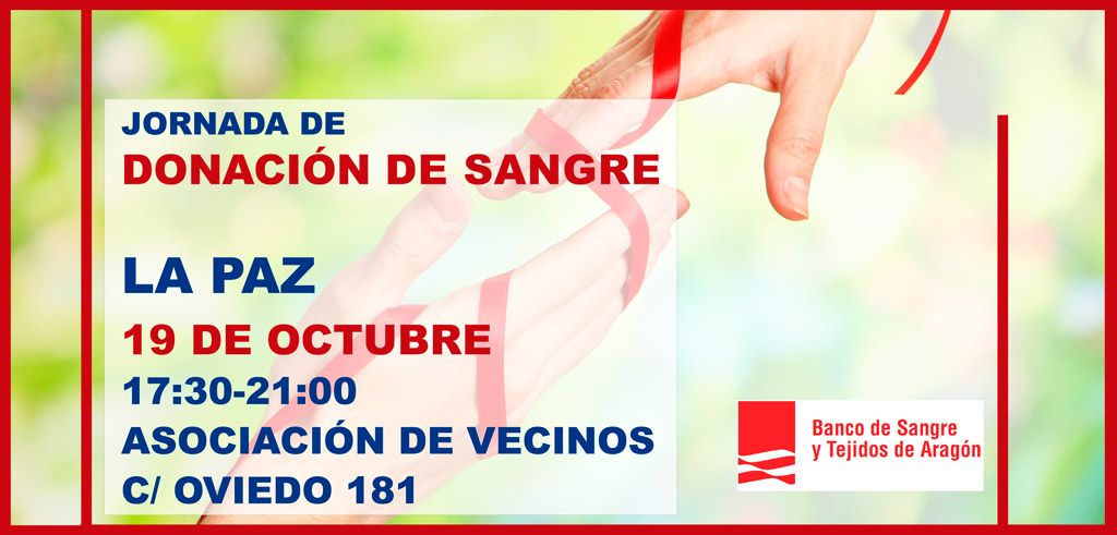 Jornada de donación de sangre en La Paz el 19 de octubre