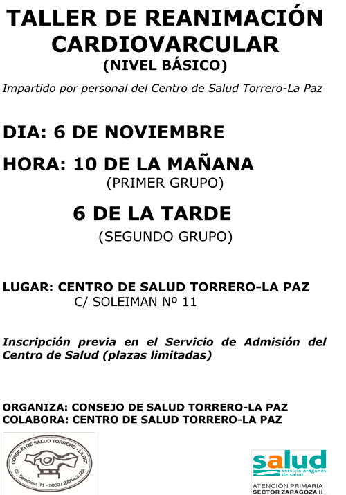 Taller RCP Torrero-La Paz noviembre 2018