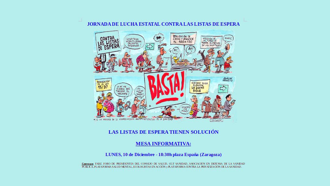 Jornada de lucha contras las listas de espera