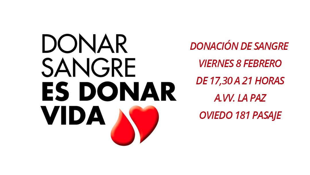 Donaciones de sangre en la AVV La Paz el 8 de febrero
