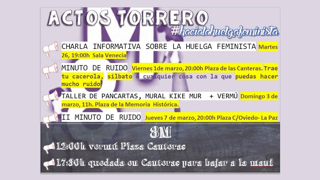 Actos Torrero #hacialahuelgafeminista del 8M