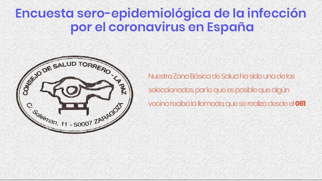 La encuesta sero-epidemiológica podría llegar a Torrero