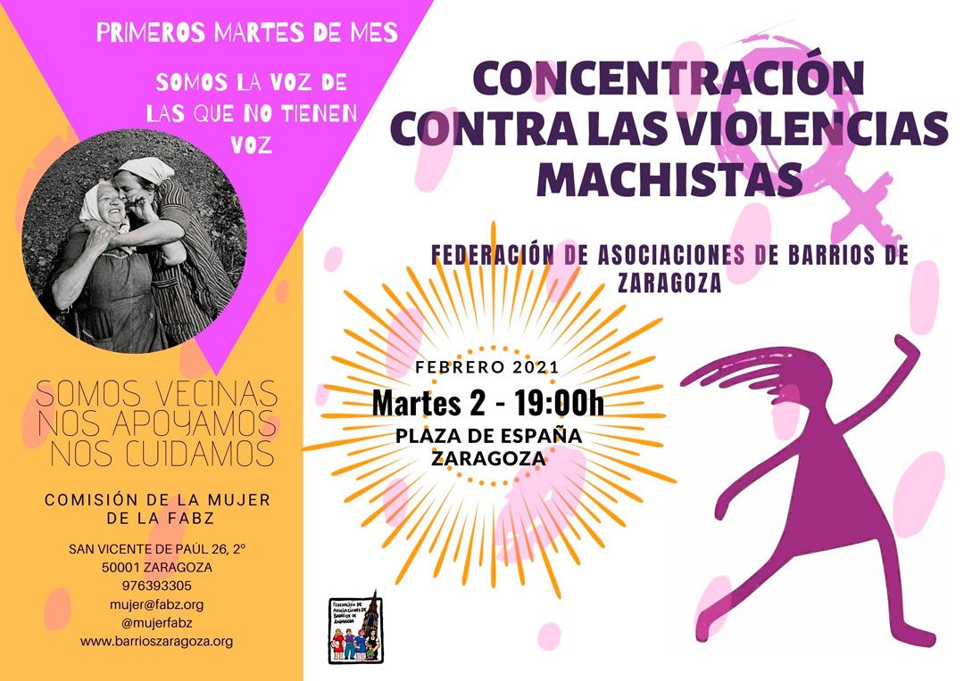 Concentración contra las violencias machistas febrero 2021