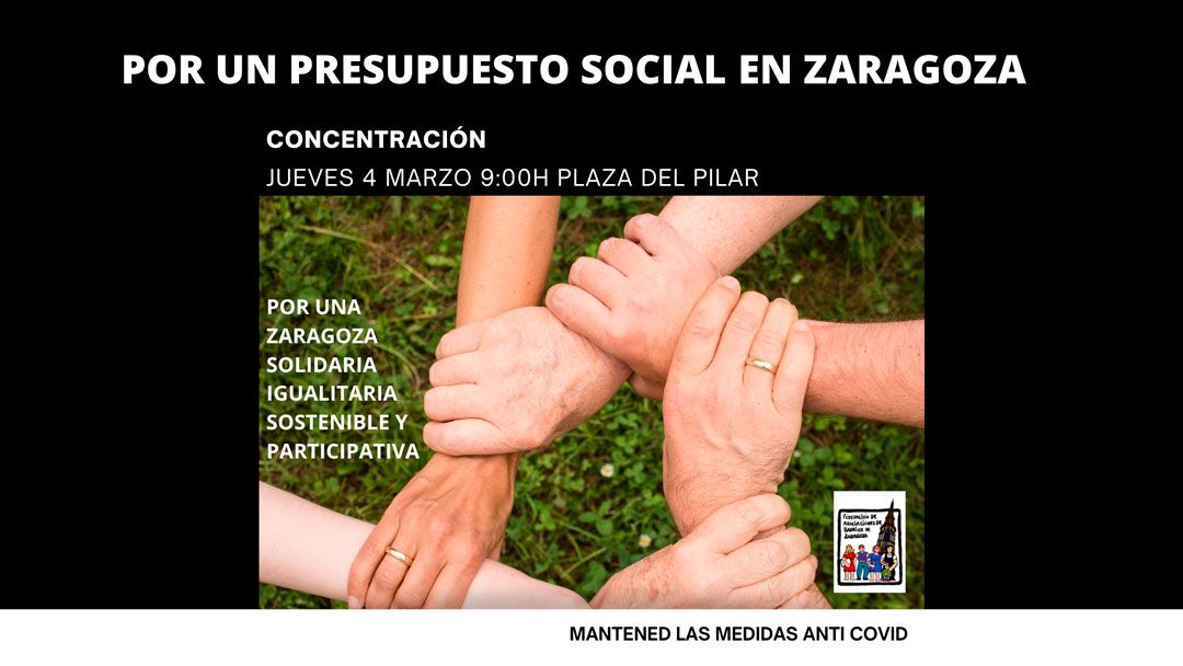 Concentración por un presupuesto social en Zaragoza