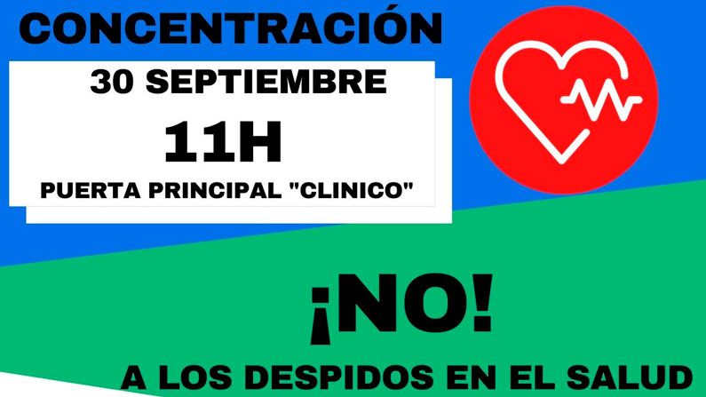 30 Septiembre: Concentración contra despidos en el Salud