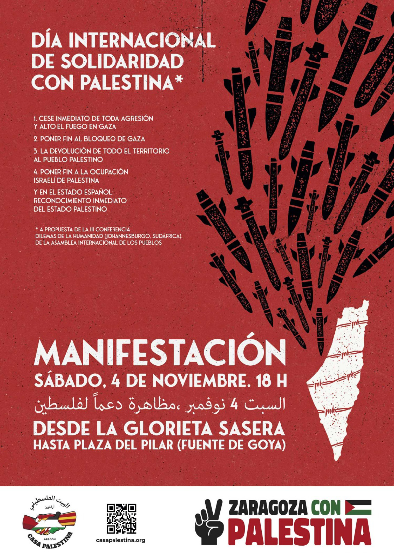 Manifestación Zaragoza con Palestina NOV23