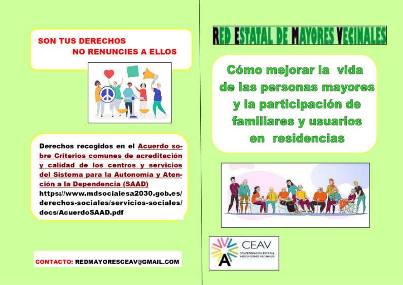 Recomendaciones de la Red Estatal de Mayores Vecinales