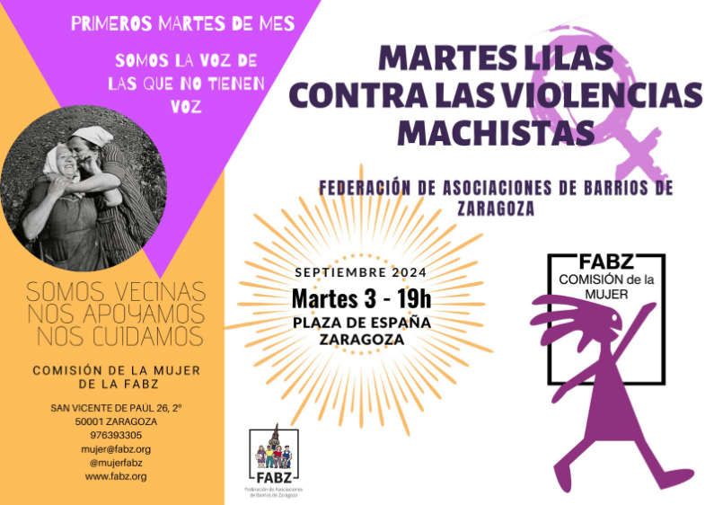 Martes Lilas Septiembre 2024: Concentración contra las violencias machistas