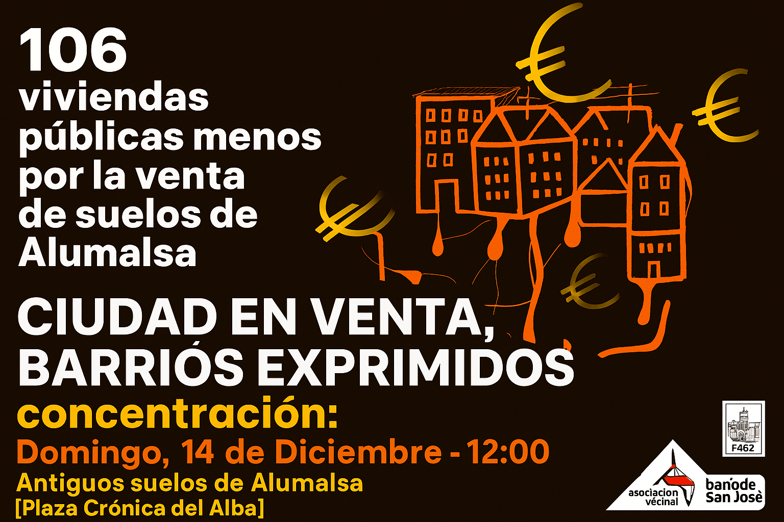 Concentración 14 diciembre CIUDAD EN VENTA, BARRIOS EXPRIMIDOS